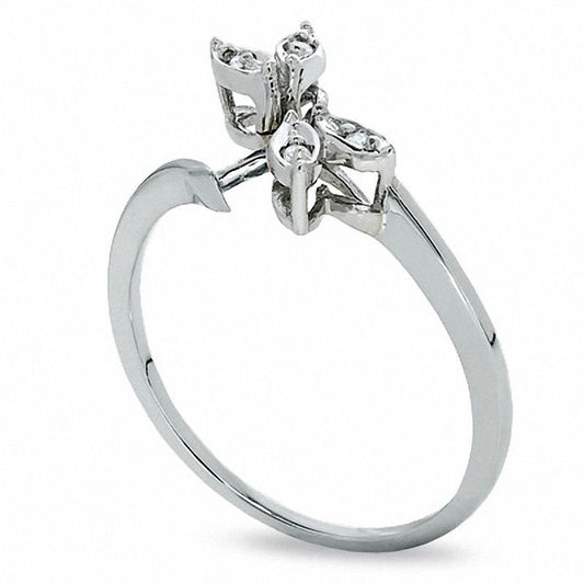 Ladies' Natural Clarity Enhanced Diamond Accent Solitaire Enhancer in Solid 10K White Gold