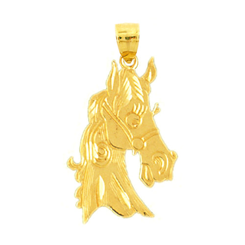14K Gold Carousel Horse Head Charm