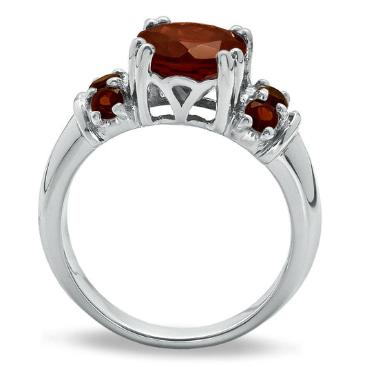 8.0mm Garnet Ring in Sterling Silver