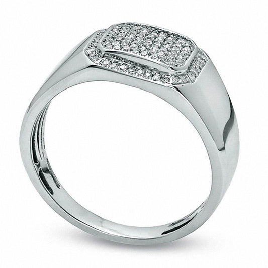 Men's 0.25 CT. T.W. Pavé Natural Diamond Band in Solid 10K White Gold