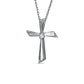 0.05 CT. Natural Diamond Solitaire Cross Pendant in Sterling Silver