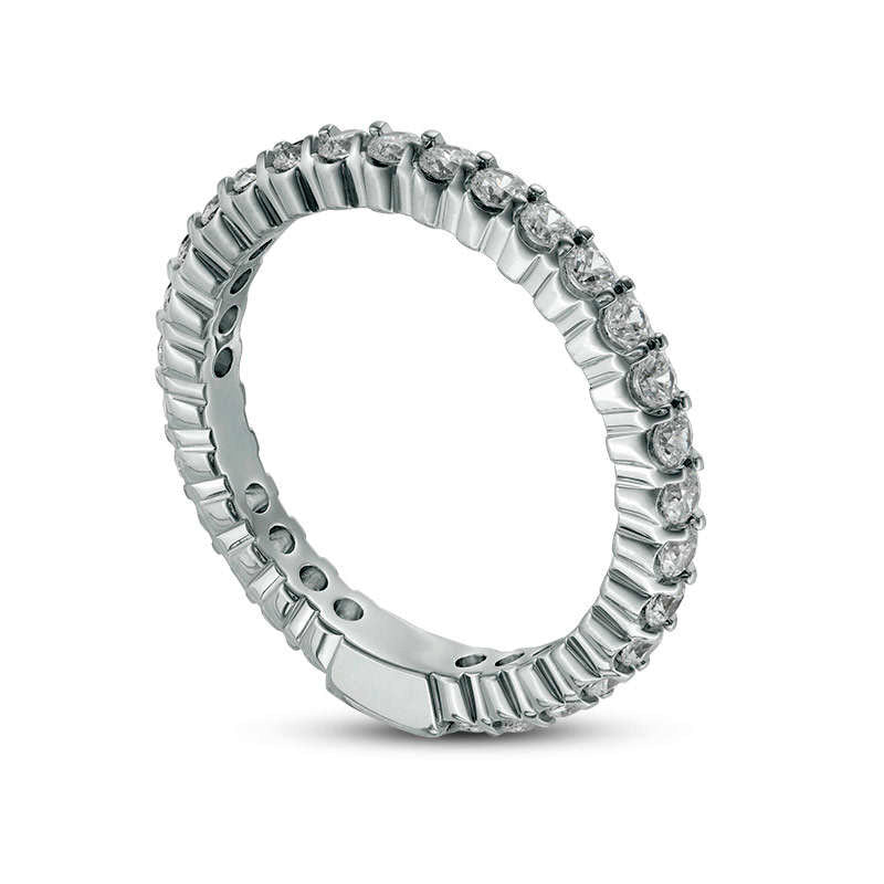 1.0 CT. T.W. Natural Diamond Eternity Band in Solid 14K White Gold - Size 7