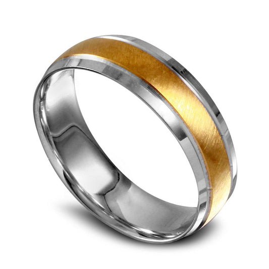 6.0mm Solid 10K Two-Tone Gold Wedding Band