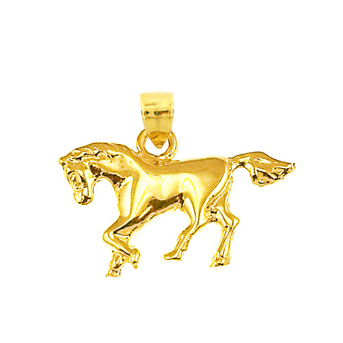 14K Gold 20MM Horse Dancing Charm