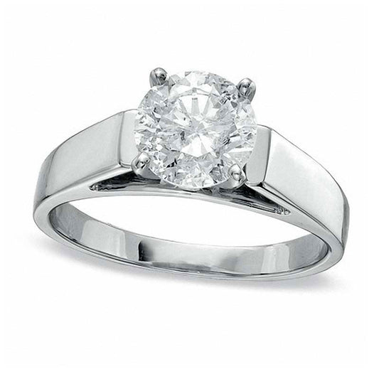 1.50 CT. Natural Clarity Enhanced Diamond Solitaire Engagement Ring in Solid 14K White Gold (K/I3)