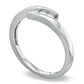 0.10 CT. T.W. Natural Diamond Three Stone Bypass Promise Ring in Solid 10K White Gold