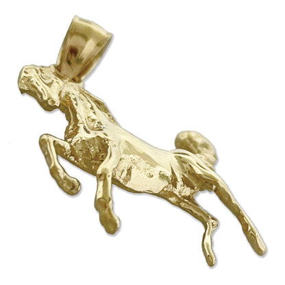 14K Gold 20MM Horse Pendant