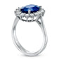 Your Stone Your Story™ Oval Blue Sapphire and 0.50 CT. T.W. Natural Diamond Frame Ring in Solid 14K White Gold