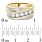 Men's 0.50 CT. T.W. Natural Diamond Slant Wedding Band in Solid 14K Two-Tone Gold