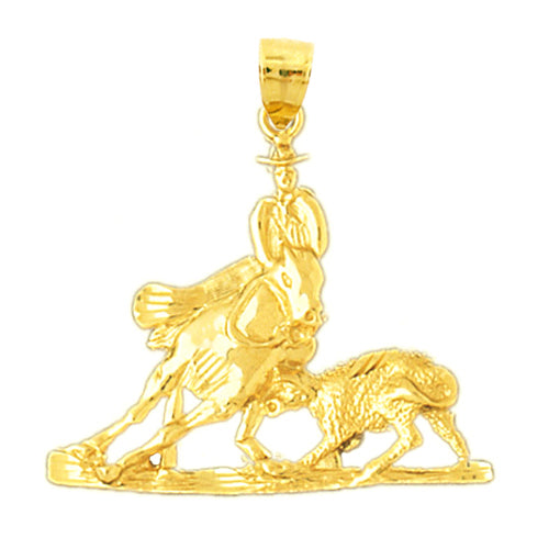 14K Gold Rodeo Pendant