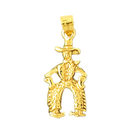 14K Gold Western Cowboy Charm