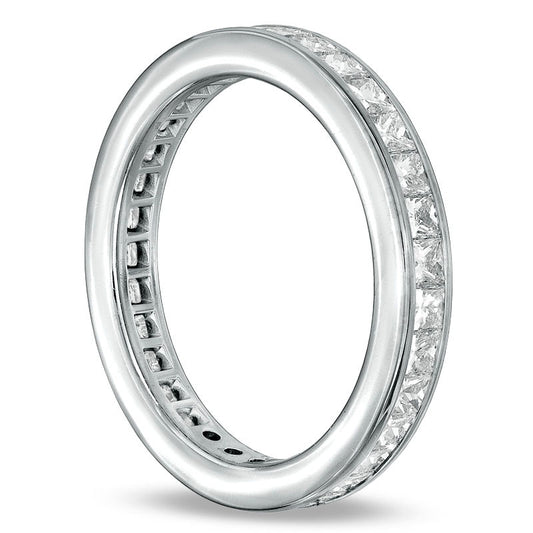 1.50 CT. T.W. Princess-Cut Natural Diamond Eternity Wedding Band in Solid 18K White Gold (G/SI2)