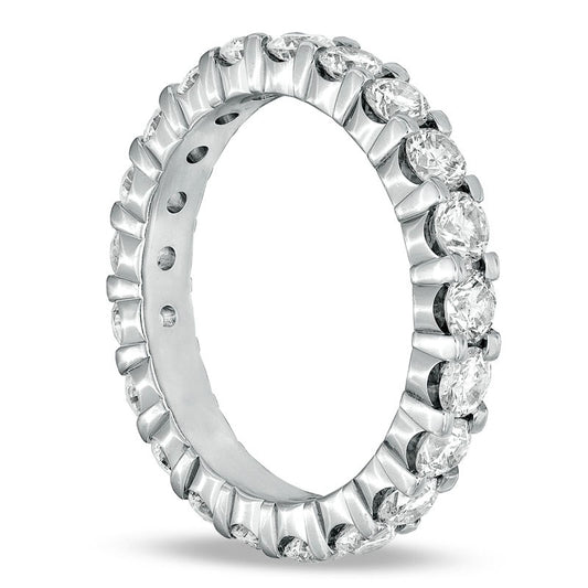 2.0 CT. T.W. Natural Diamond Eternity Wedding Band in Solid 18K White Gold (G/SI2)