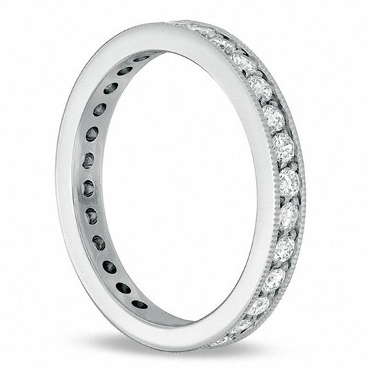 0.75 CT. T.W. Pavé Natural Diamond Eternity Wedding Band in Solid 18K White Gold (G/SI2)