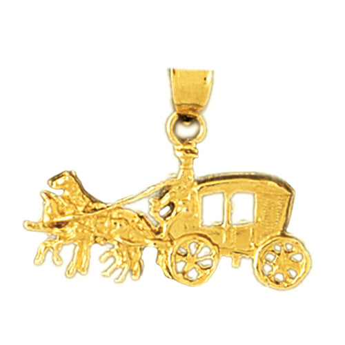 14K Gold Cowboy Coach Pendant
