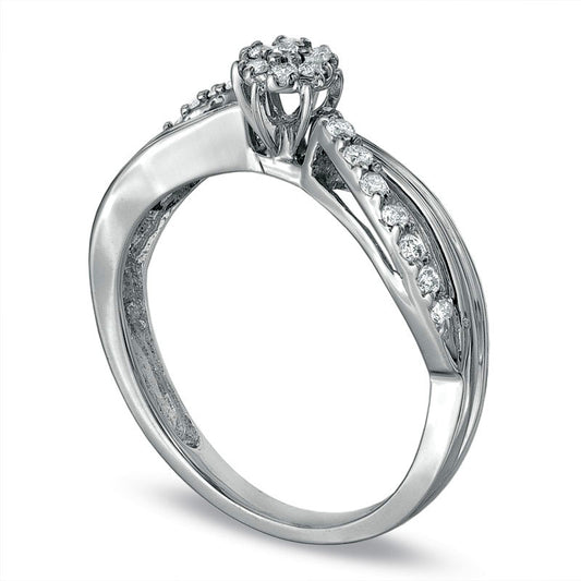 0.20 CT. T.W. Composite Natural Diamond Engagement Ring in Solid 10K White Gold