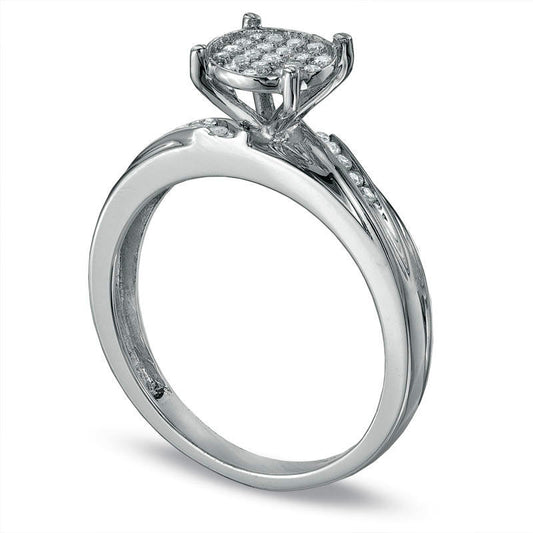 0.17 CT. T.W. Composite Natural Diamond Engagement Ring in Solid 10K White Gold