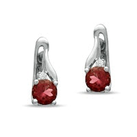 Tourmaline and 1.5mm White Sapphire Drop Earrings in Sterling Silver