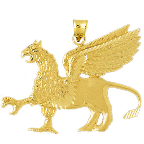 14K Gold Griffin Pendant