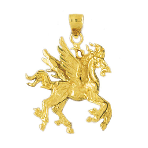 14K Gold 3D Pegasus Pendant