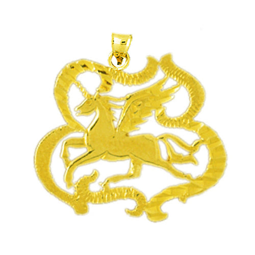 14K Gold Pegasus Pendant