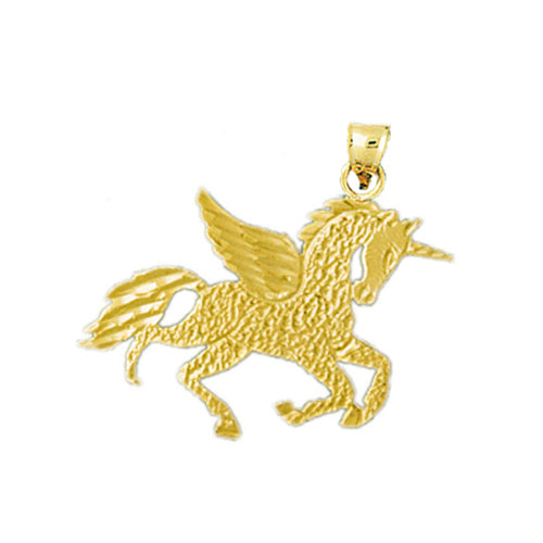 14K Gold Flying Unicorn Charm