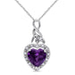 8.0mm Heart-Shaped Lab-Created Alexandrite and Diamond Accent Frame Pendant in 10K White Gold - 17"
