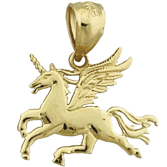 14K Gold Unicorn with Wings Charm