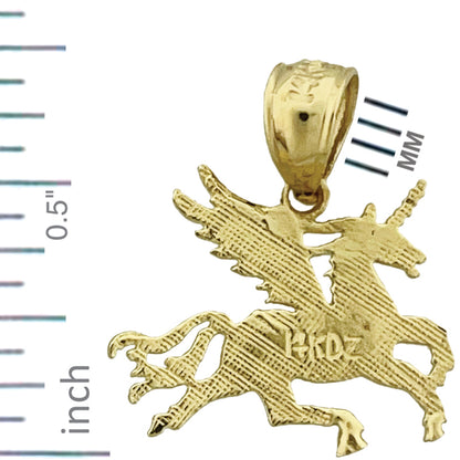 14K Gold Unicorn with Wings Charm