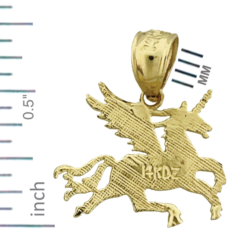 14K Gold Unicorn with Wings Charm