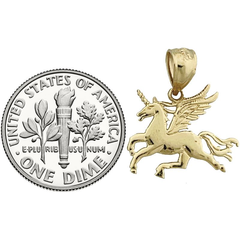 14K Gold Unicorn with Wings Charm
