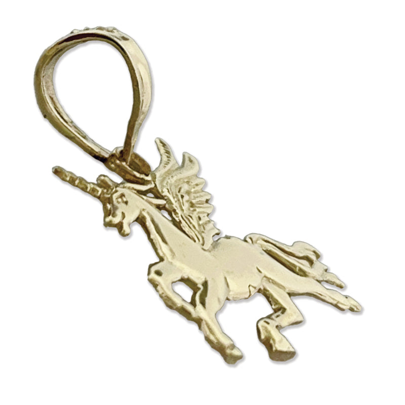 14K Gold Unicorn with Wings Charm