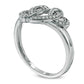 0.10 CT. T.W. Natural Diamond Triple Heart Promise Ring in Sterling Silver