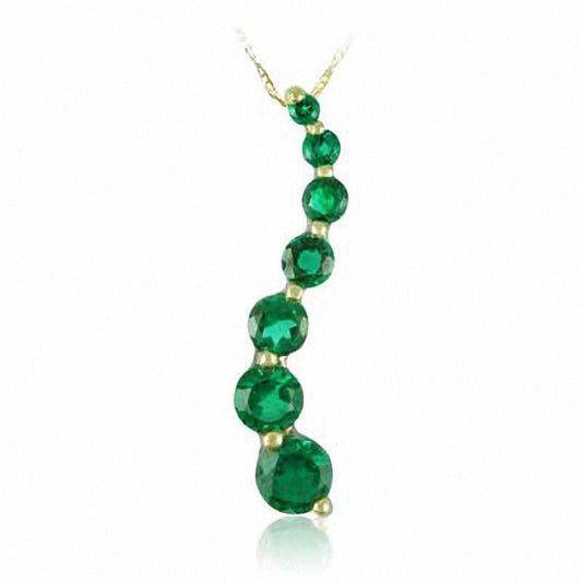 Journey Lab-Created Emerald Pendant in 10K Yellow Gold