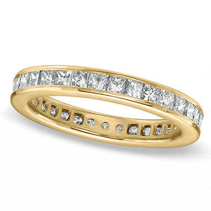 2.0 CT. T.W. Certified Princess-Cut Natural Diamond Eternity Wedding Band in Solid 18K Gold (G/SI2)