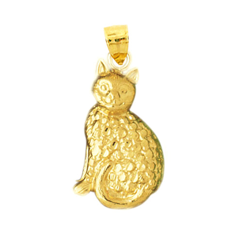 14K Gold Alley Cat Pendant