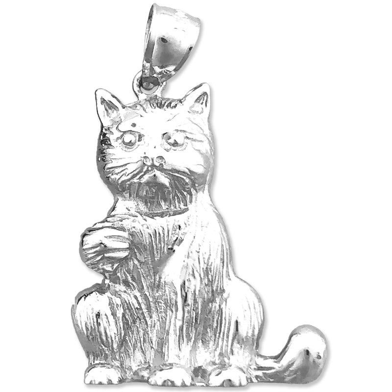 14K Gold Sitting Cat Pendant