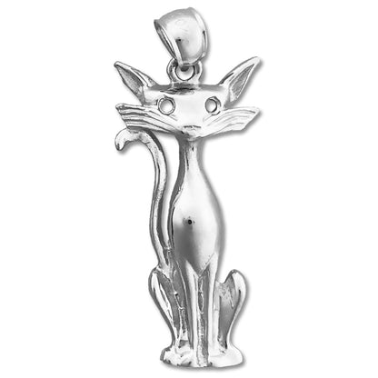 14K Gold Siamese Cat Pendant