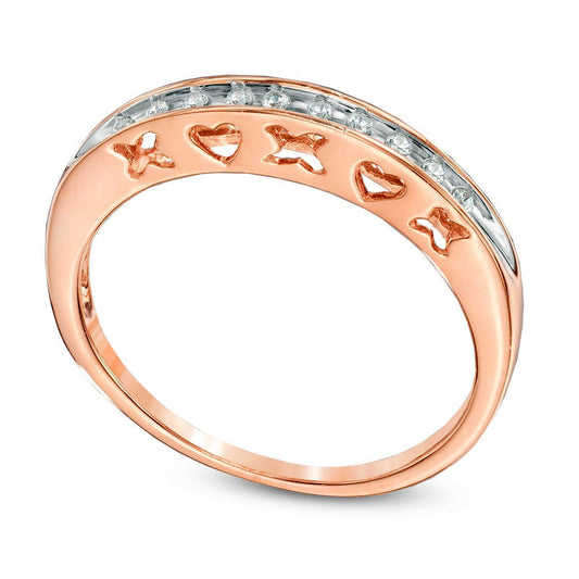 0.07 CT. T.W. Natural Diamond Anniversary Band in Solid 10K Rose Gold
