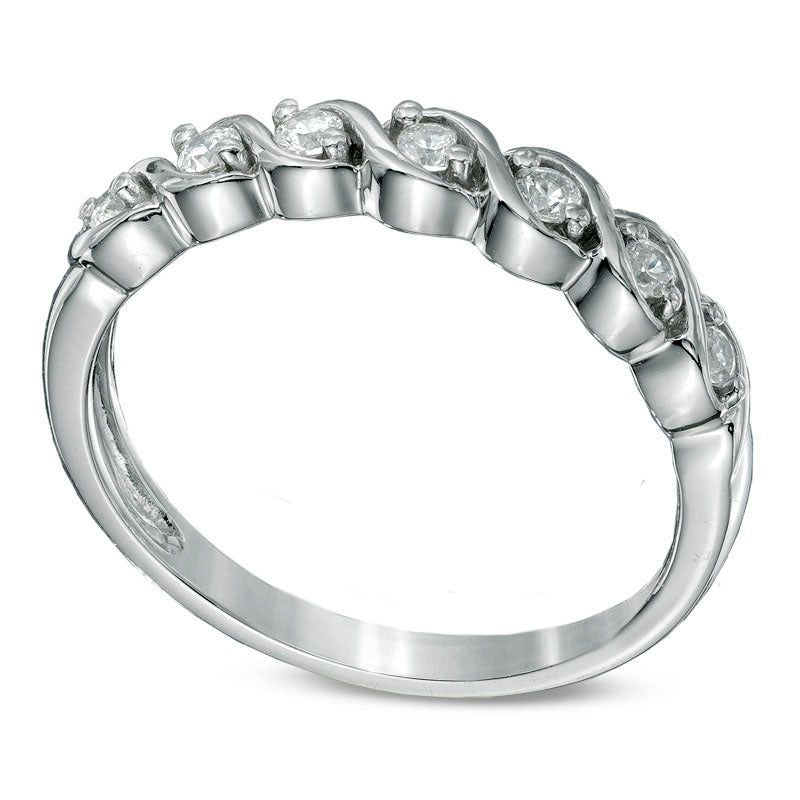 0.13 CT. T.W. Natural Diamond Seven Stone "S" Anniversary Band in Sterling Silver