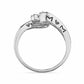 0.10 CT. T.W. Natural Diamond Triple Cluster Mom Ring in Sterling Silver