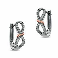 0.14 CT. T.W. Diamond Infinity Loop Earrings in Sterling Silver and 14K Rose Gold Plate