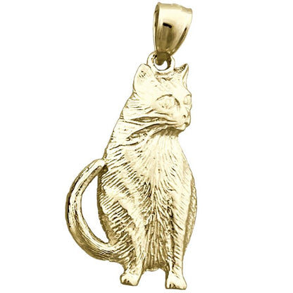 14K Gold Cat Pendant
