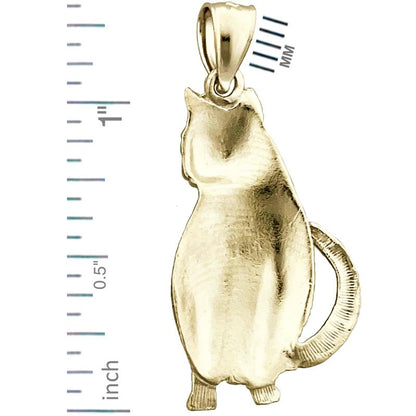 14K Gold Cat Pendant