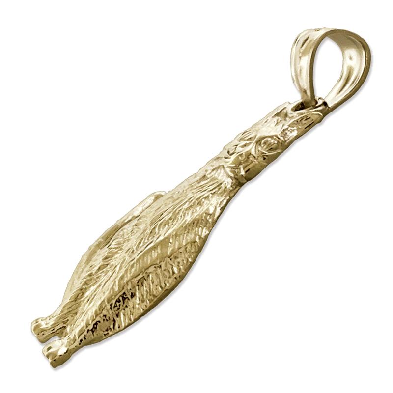14K Gold Cat Pendant