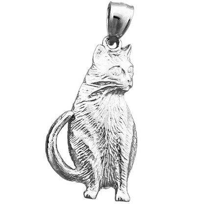 14K Gold Cat Pendant