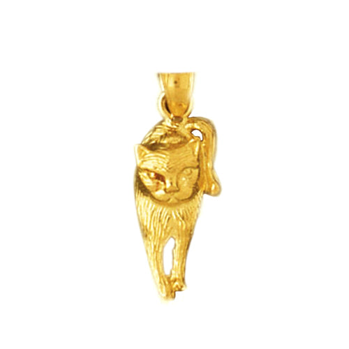 14K Gold 17MM Cat Charm