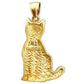 14K Gold Cat Wearing A Bow Pendant