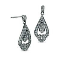0.5 CT. T.W. Diamond Looped Double Teardrop Earrings in Sterling Silver