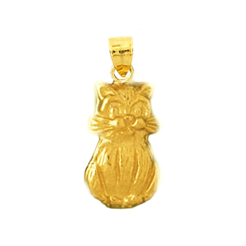 14K Gold 14MM Cat Charm